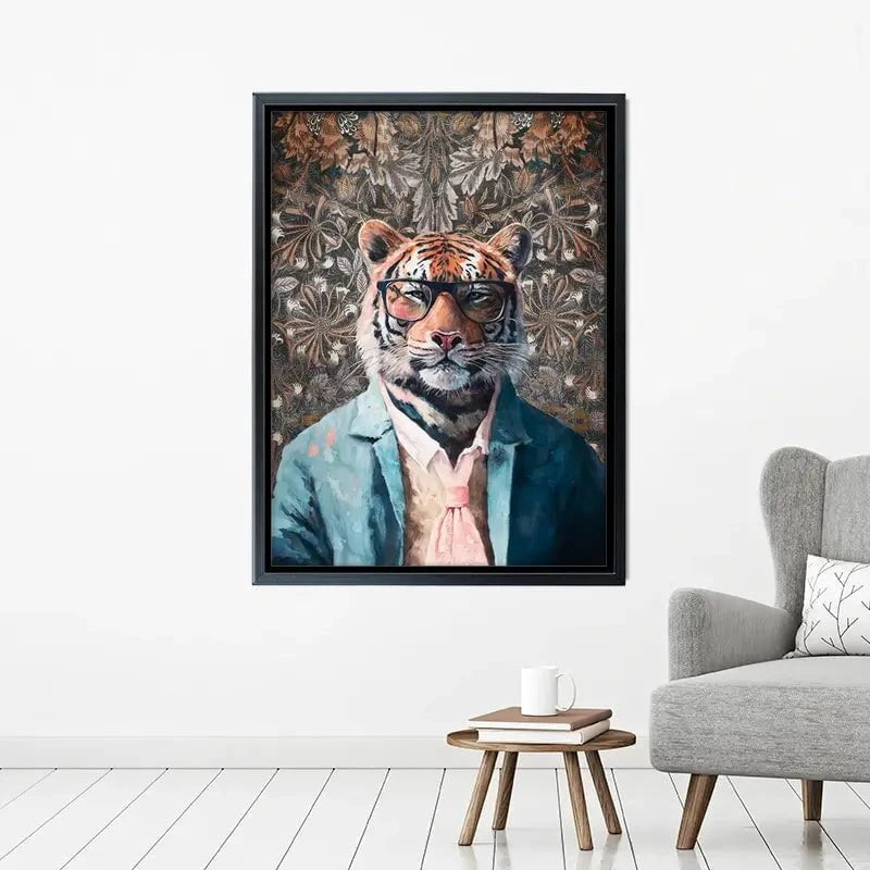 Tiger In Glasses Canvas Print Tiger In Glasses Canvas Print wall art product Svetlana Aleynikova