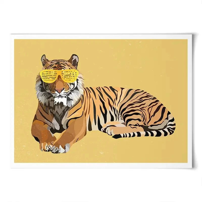 Tiger In Yellow Art Print Tiger In Yellow Art Print wall art product Sarah Manovski