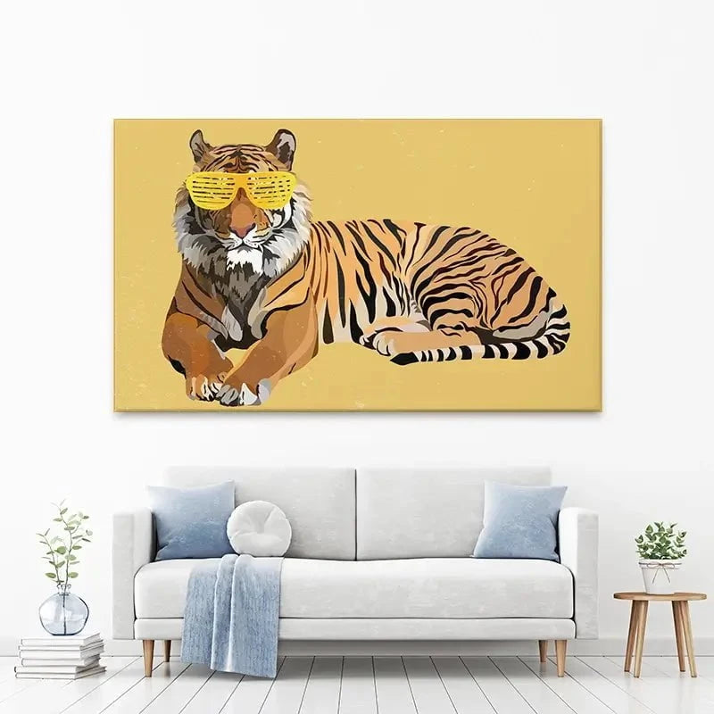 Tiger In Yellow Canvas Print Tiger In Yellow Canvas Print wall art product Sarah Manovski
