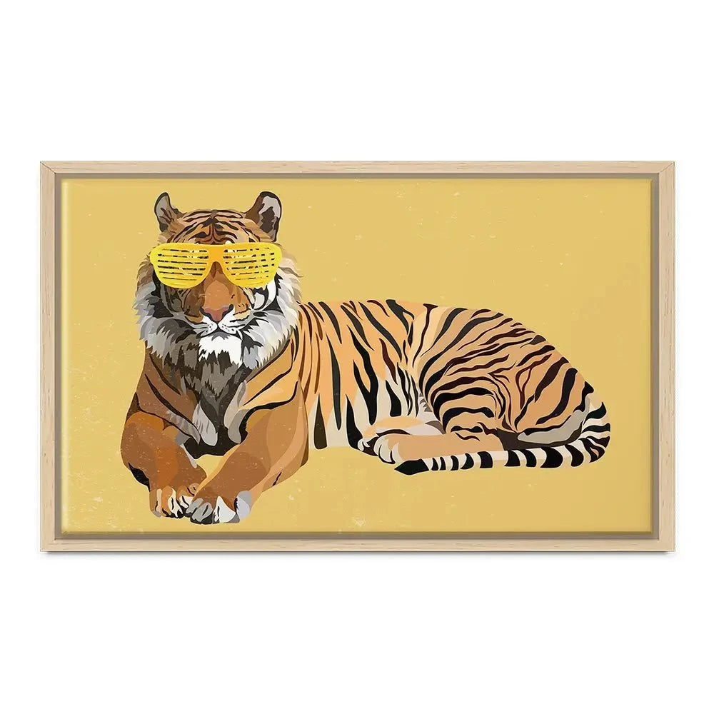 Tiger In Yellow Canvas Print Tiger In Yellow Canvas Print wall art product Sarah Manovski