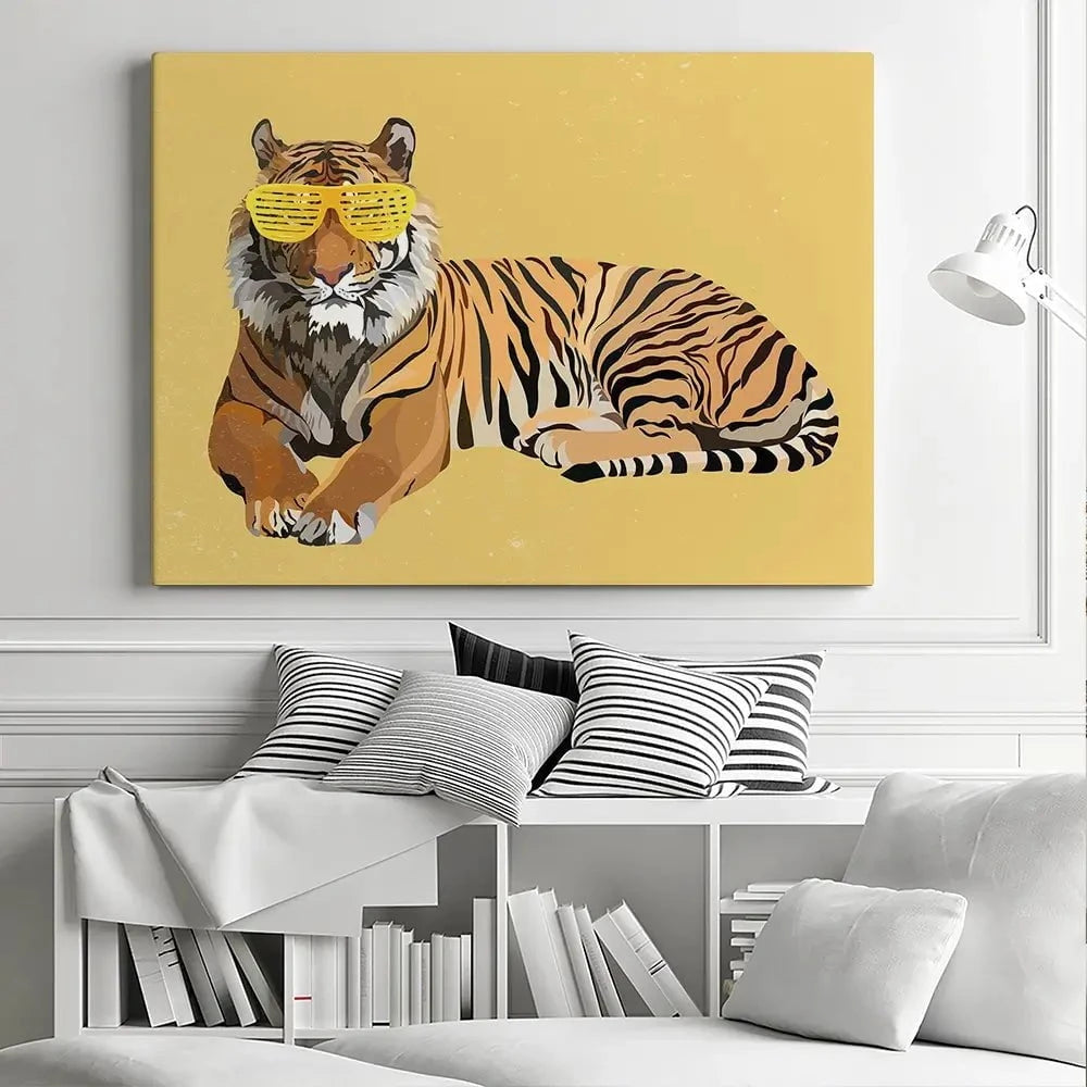 Tiger In Yellow Canvas Print Tiger In Yellow Canvas Print wall art product Sarah Manovski