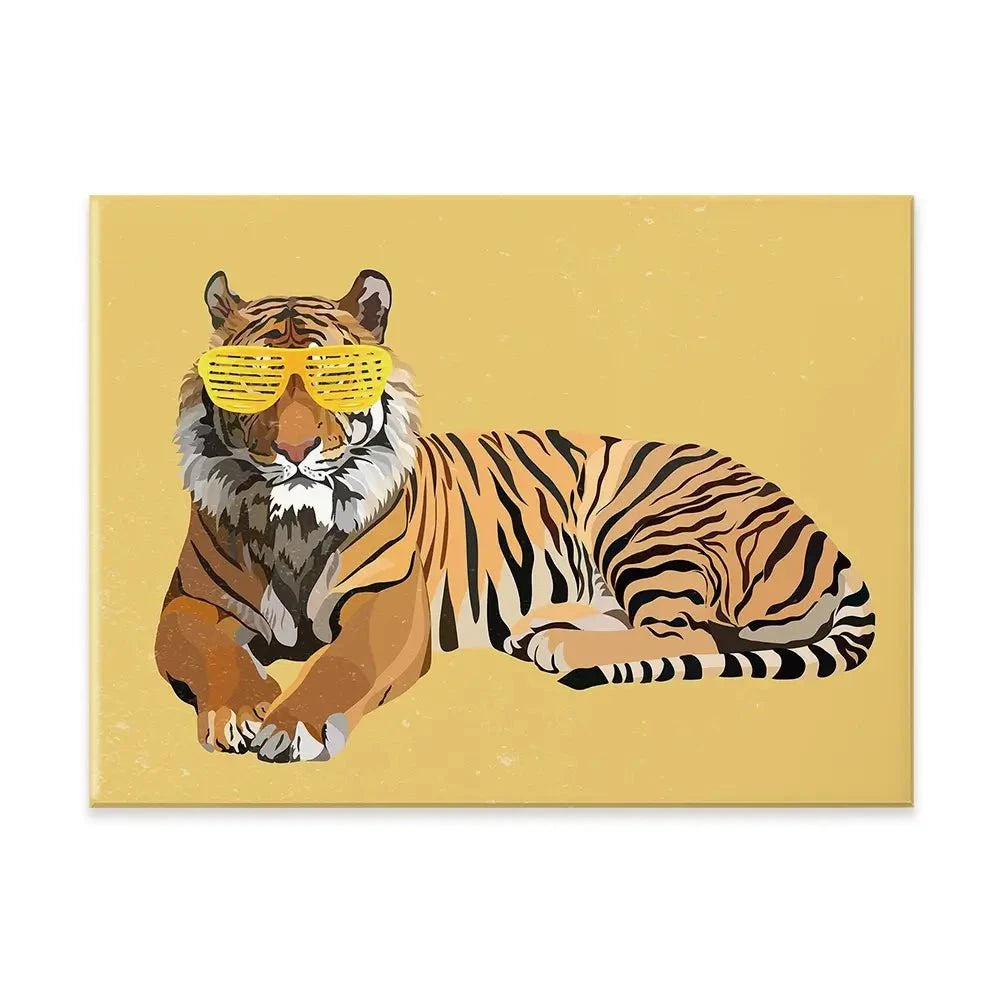 Tiger In Yellow Canvas Print Tiger In Yellow Canvas Print wall art product Sarah Manovski