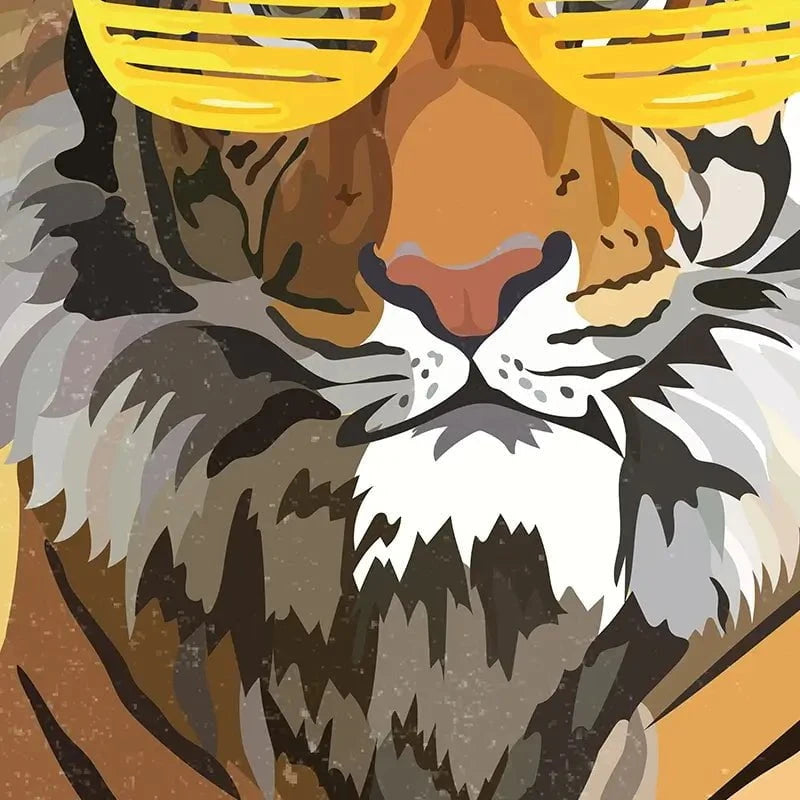 Tiger In Yellow Portrait Art Print Tiger In Yellow Portrait Art Print wall art product Sarah Manovski