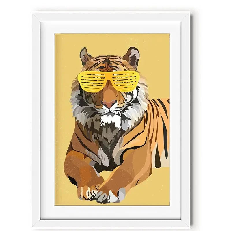 Tiger In Yellow Portrait Framed Art Print Tiger In Yellow Portrait Framed Art Print wall art product Sarah Manovski