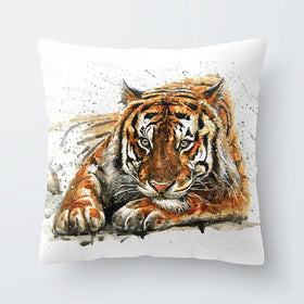 Tiger Paint Splash Cushion Tiger Paint Splash Cushion wall art product Art Print Shop
