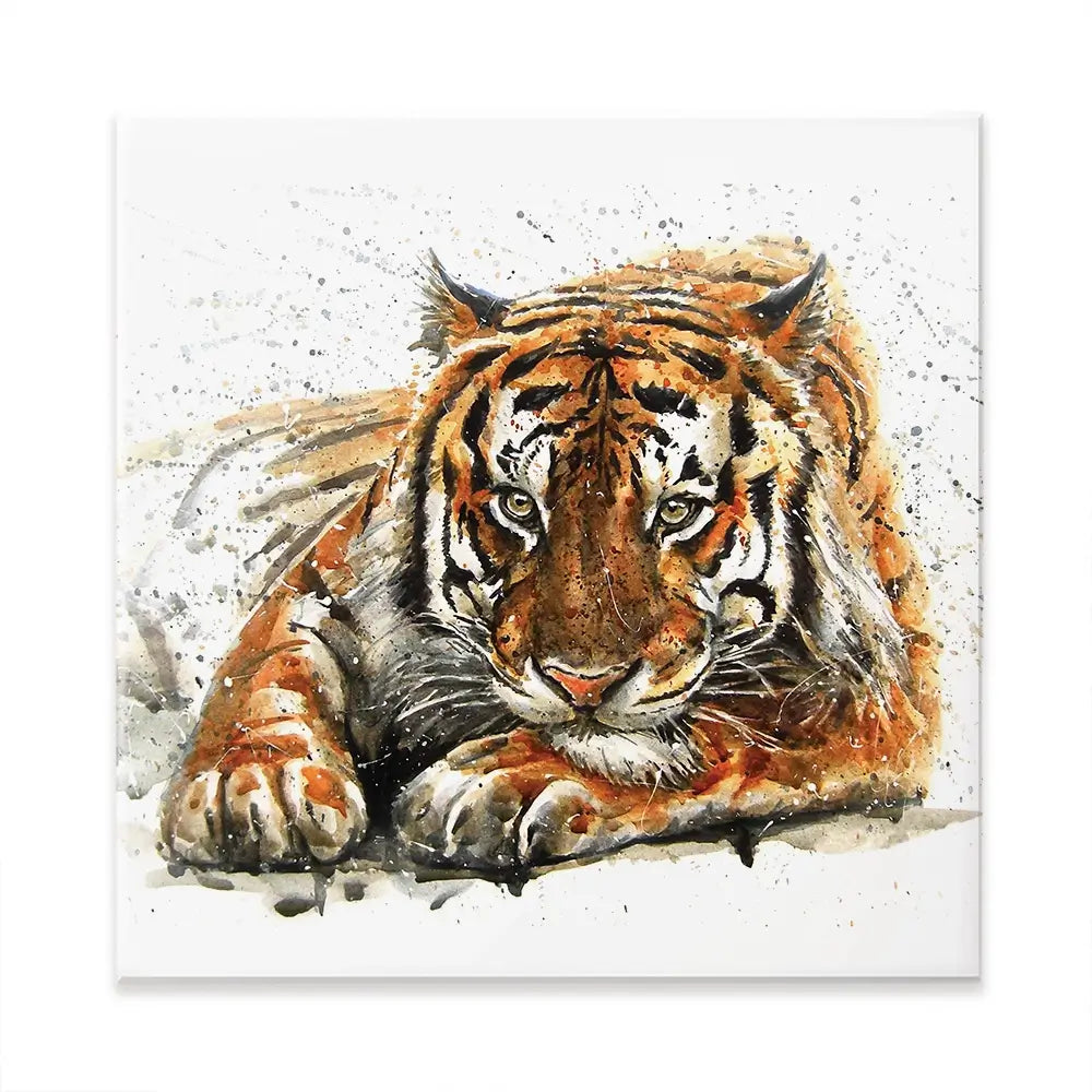 Tiger Paint Splash Square Canvas Print Tiger Paint Splash Square Canvas Print wall art product KOSTART / Shutterstock