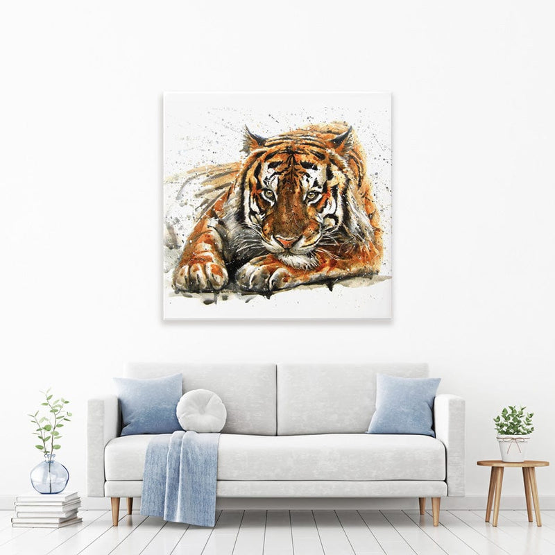 Tiger Paint Splash Square Canvas Print wall art product KOSTART / Shutterstock