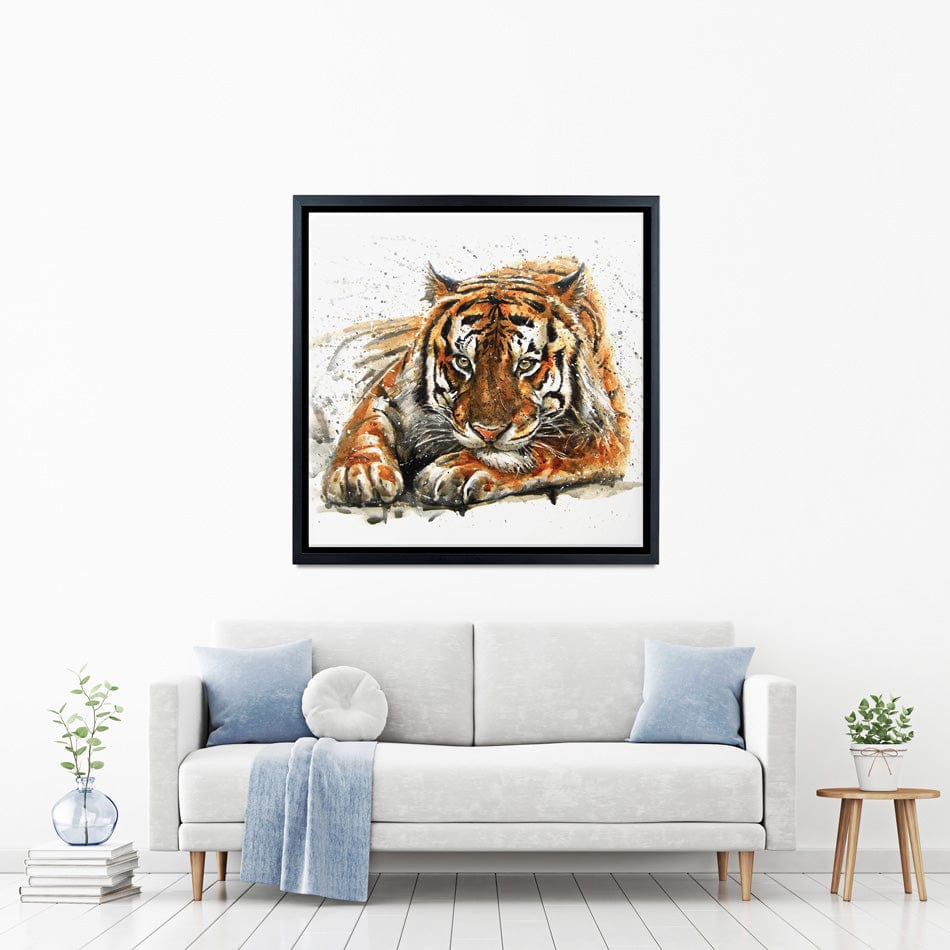 Tiger Paint Splash Square Canvas Print wall art product KOSTART / Shutterstock