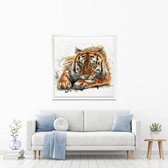 Tiger Paint Splash Square Canvas Print wall art product KOSTART / Shutterstock