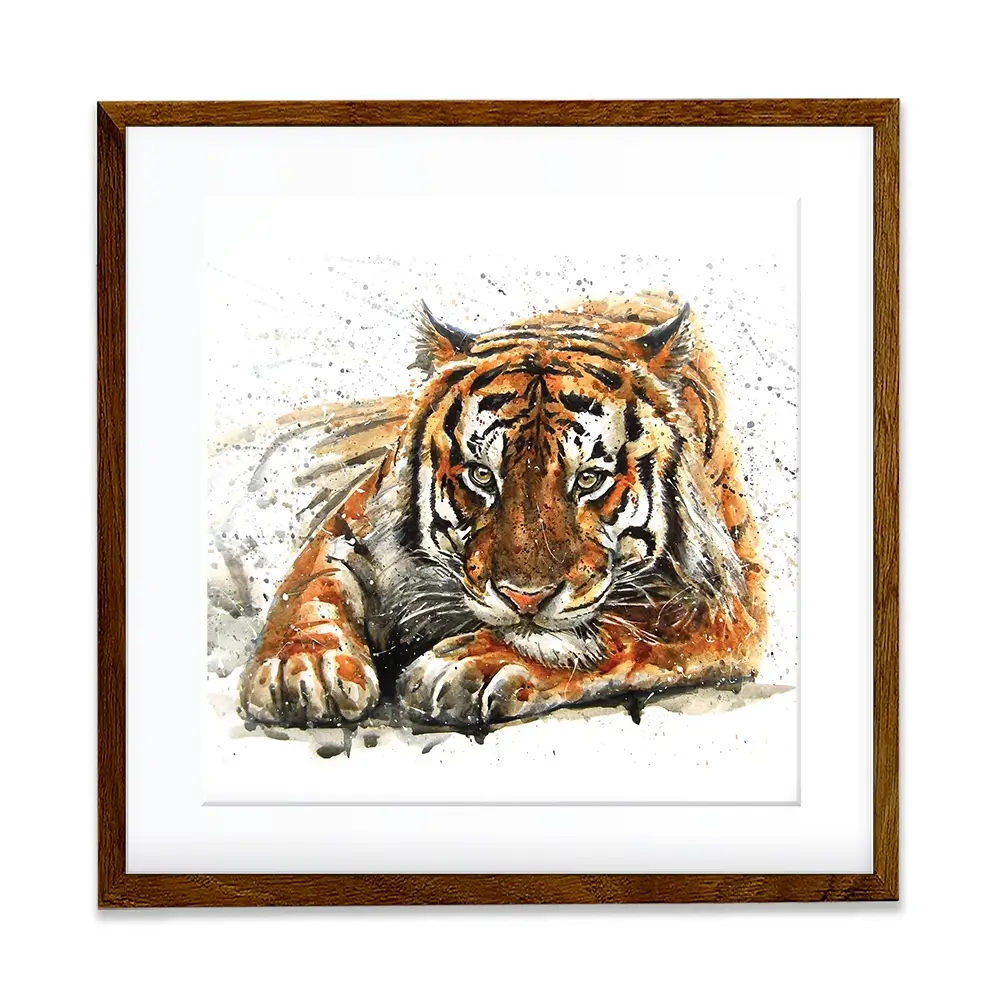 Tiger Paint Splash Square Framed Art Print Tiger Paint Splash Square Framed Art Print wall art product KOSTART / Shutterstock