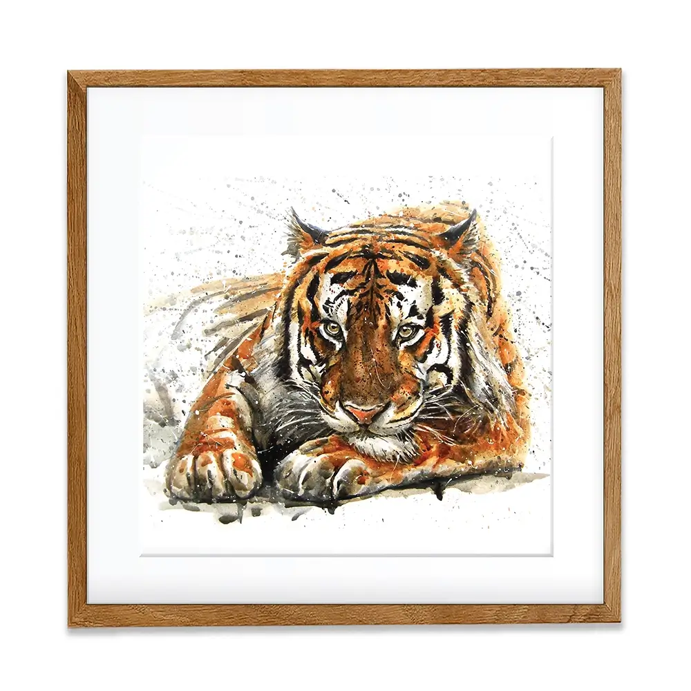 Tiger Paint Splash Square Framed Art Print Tiger Paint Splash Square Framed Art Print wall art product KOSTART / Shutterstock