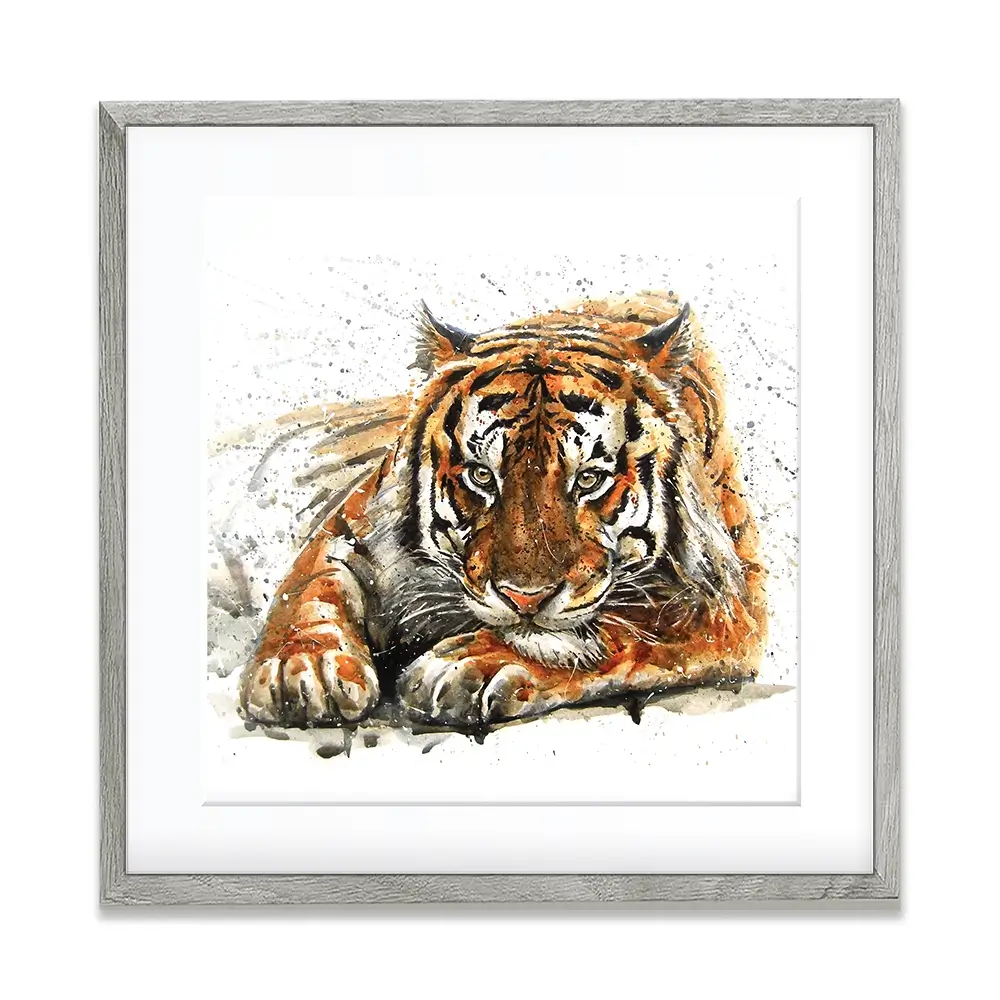 Tiger Paint Splash Square Framed Art Print Tiger Paint Splash Square Framed Art Print wall art product KOSTART / Shutterstock