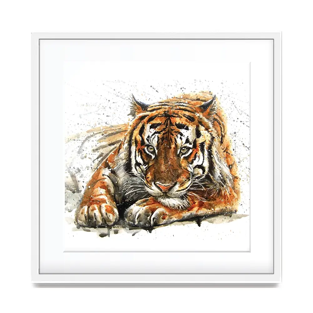 Tiger Paint Splash Square Framed Art Print Tiger Paint Splash Square Framed Art Print wall art product KOSTART / Shutterstock