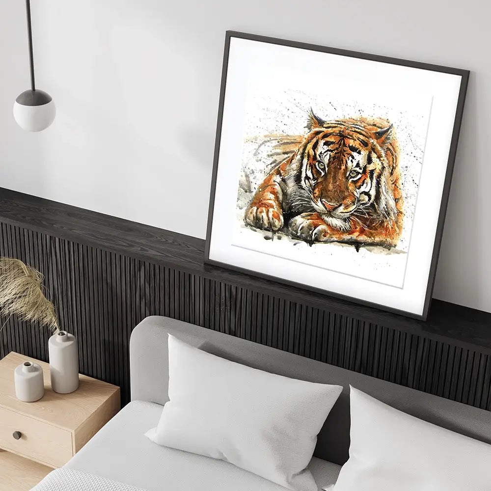 Tiger Paint Splash Square Framed Art Print Tiger Paint Splash Square Framed Art Print wall art product KOSTART / Shutterstock