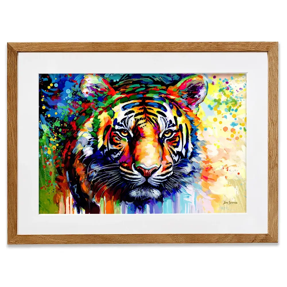 Tiger's Gaze Framed Art Print Tiger's Gaze Framed Art Print wall art product Leon Devenice