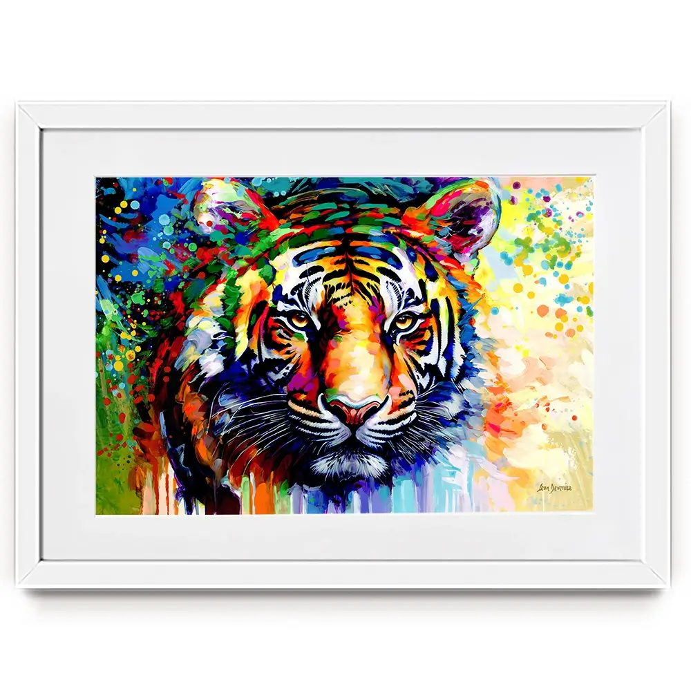 Tiger's Gaze Framed Art Print Tiger's Gaze Framed Art Print wall art product Leon Devenice