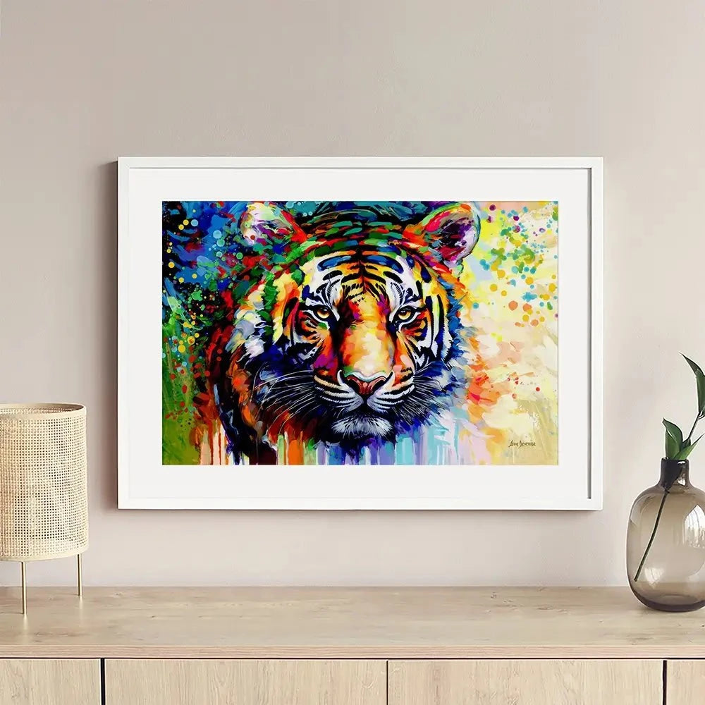 Tiger's Gaze Framed Art Print Tiger's Gaze Framed Art Print wall art product Leon Devenice