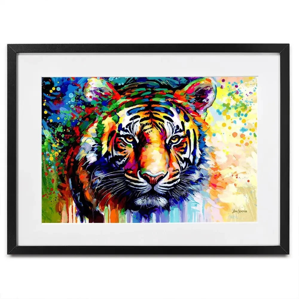 Tiger's Gaze Framed Art Print Tiger's Gaze Framed Art Print wall art product Leon Devenice