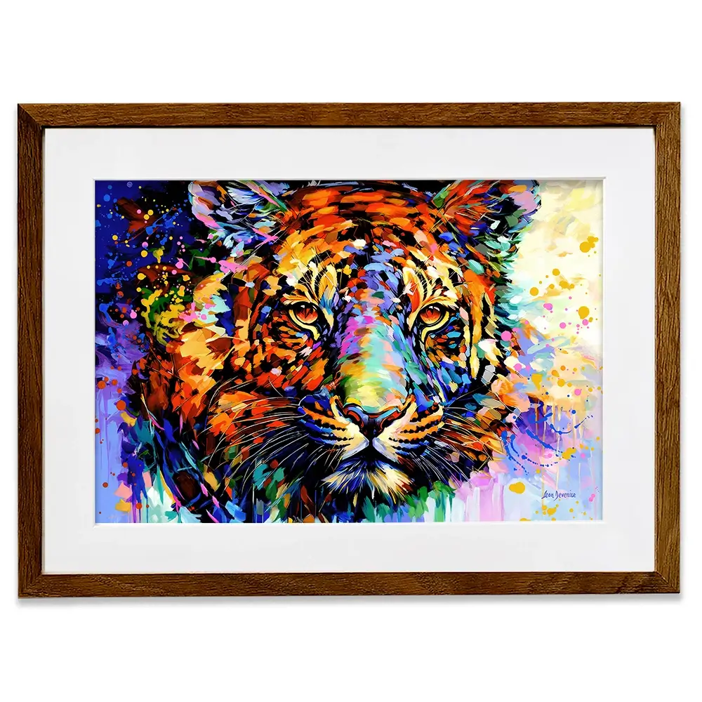 Tiger's Wild Wonder Framed Art Print Tiger's Wild Wonder Framed Art Print wall art product Leon Devenice