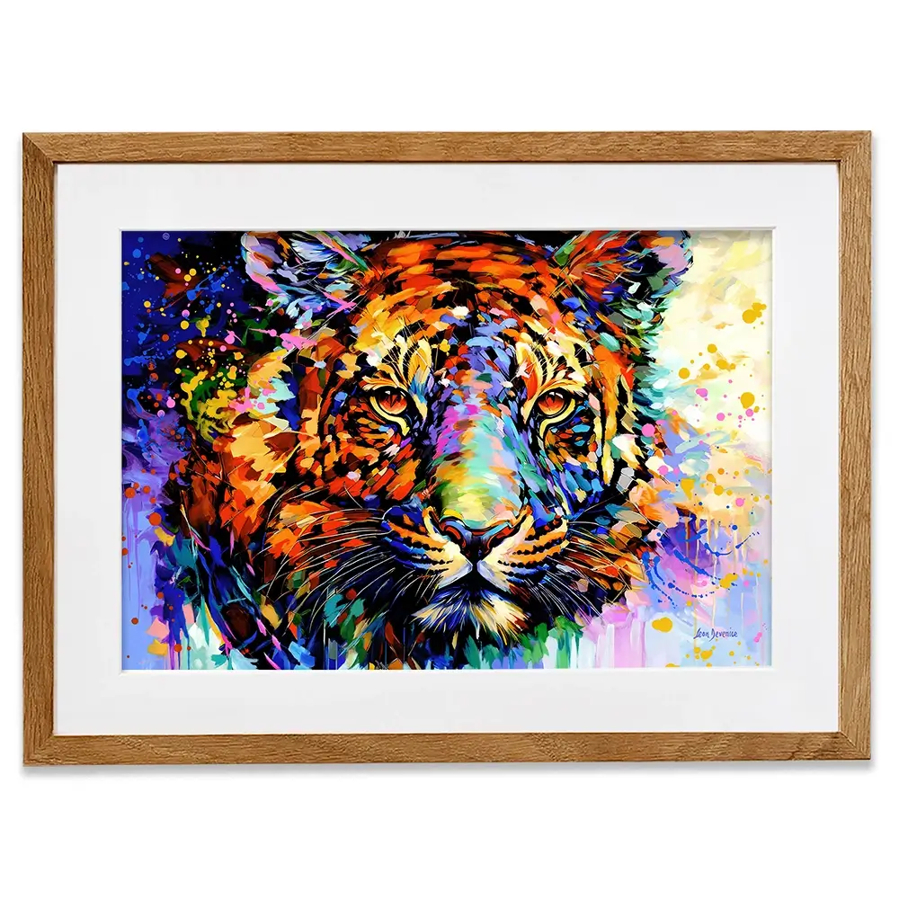 Tiger's Wild Wonder Framed Art Print Tiger's Wild Wonder Framed Art Print wall art product Leon Devenice