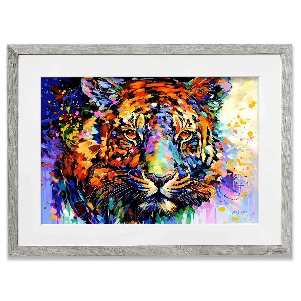 Tiger's Wild Wonder Framed Art Print Tiger's Wild Wonder Framed Art Print wall art product Leon Devenice