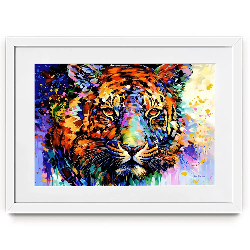 Tiger's Wild Wonder Framed Art Print Tiger's Wild Wonder Framed Art Print wall art product Leon Devenice