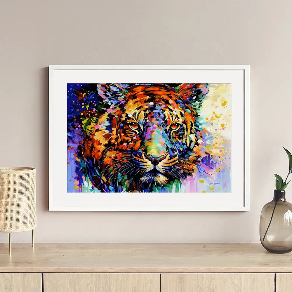 Tiger's Wild Wonder Framed Art Print Tiger's Wild Wonder Framed Art Print wall art product Leon Devenice