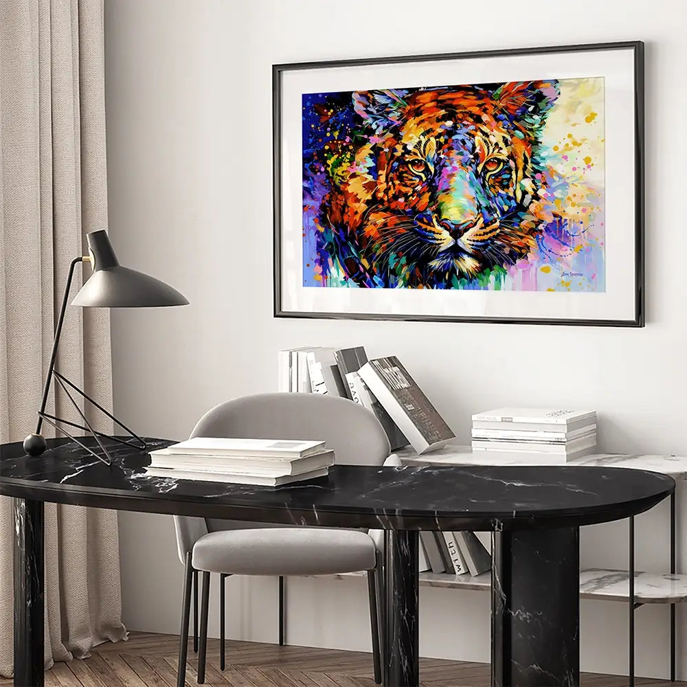 Tiger's Wild Wonder Framed Art Print Tiger's Wild Wonder Framed Art Print wall art product Leon Devenice
