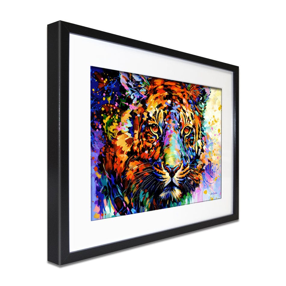 Tiger's Wild Wonder Framed Art Print wall art product Leon Devenice