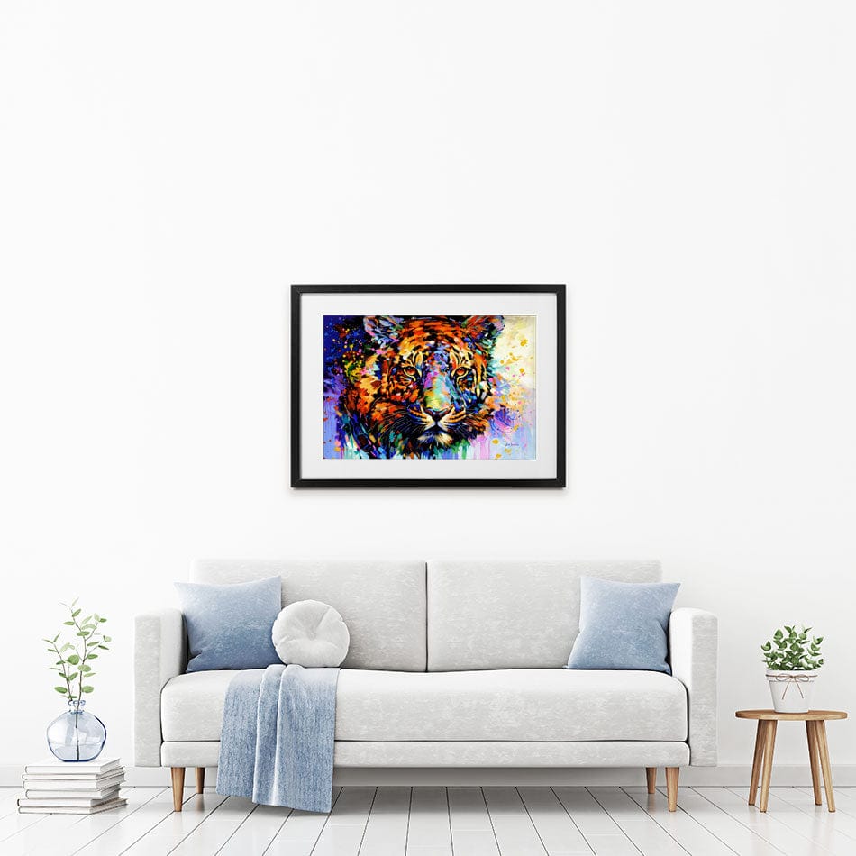 Tiger's Wild Wonder Framed Art Print wall art product Leon Devenice