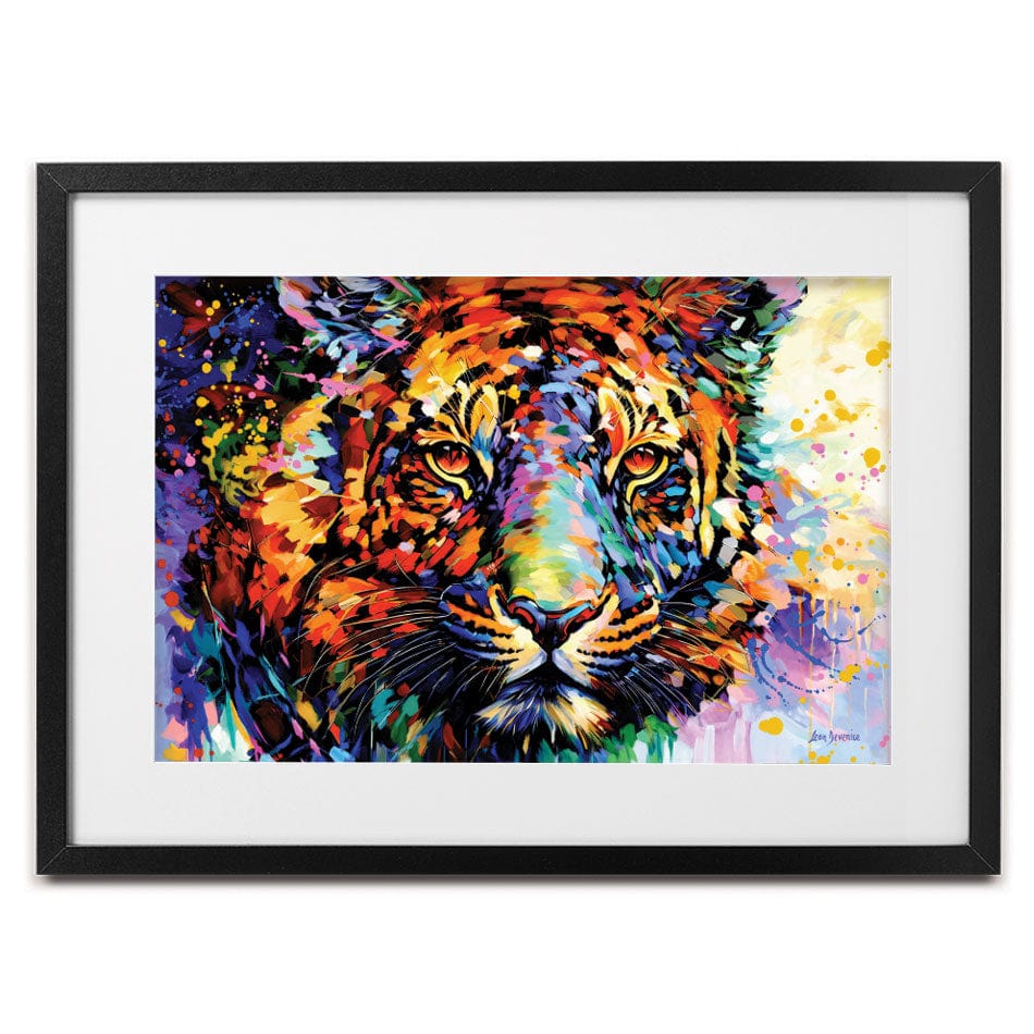 Tiger's Wild Wonder Framed Art Print wall art product Leon Devenice