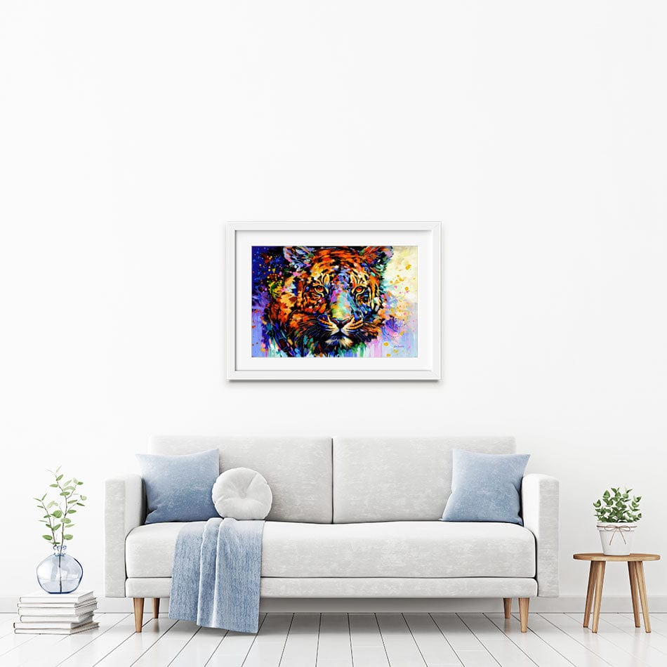 Tiger's Wild Wonder Framed Art Print wall art product Leon Devenice
