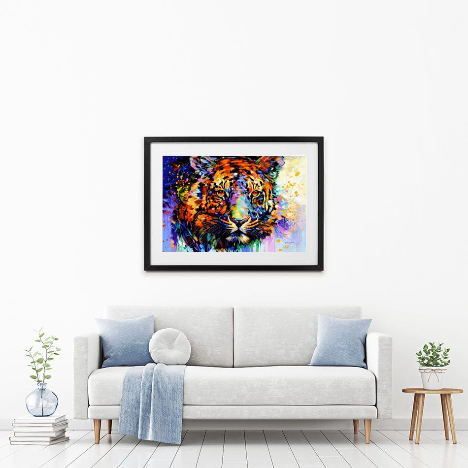 Tiger's Wild Wonder Framed Art Print wall art product Leon Devenice