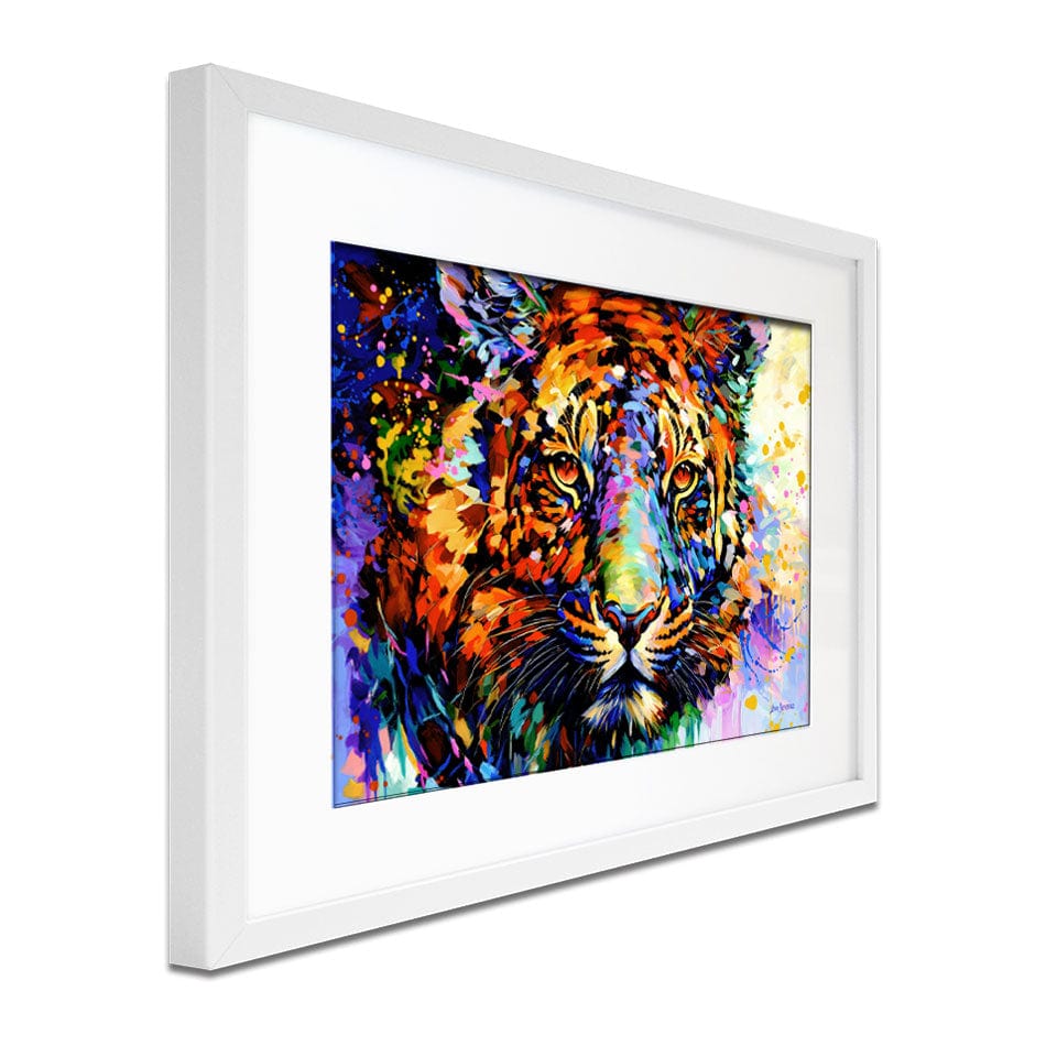 Tiger's Wild Wonder Framed Art Print wall art product Leon Devenice