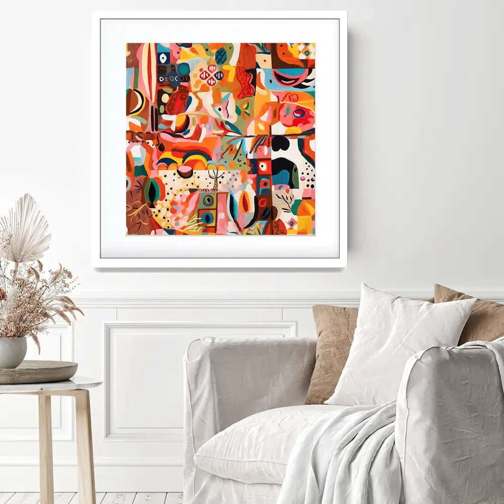 Tile 124 Square Framed Art Print Tile 124 Square Framed Art Print wall art product Treechild