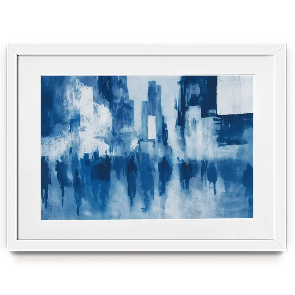 Times Square Crowd Blur Framed Art Print Times Square Crowd Blur Framed Art Print wall art product Chromatic Storm Studio