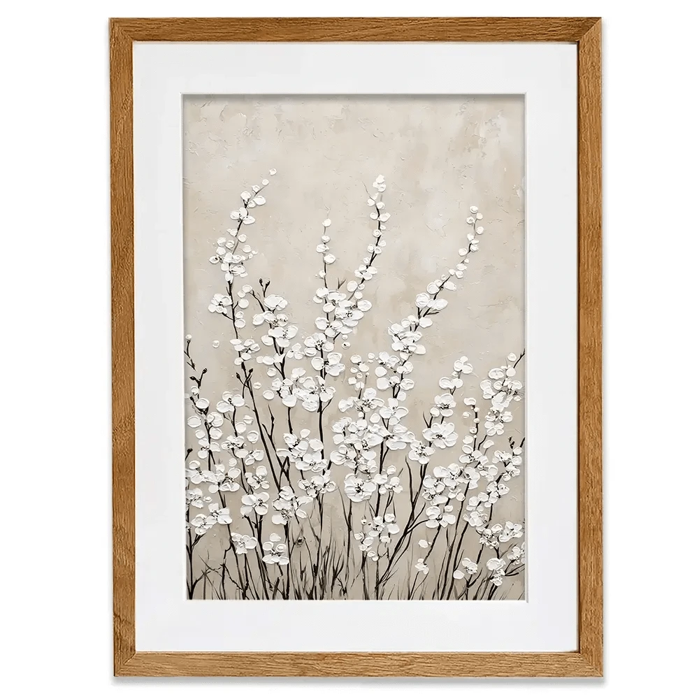 Tiny Ivory Flowers Framed Art Print Tiny Ivory Flowers Framed Art Print wall art product Franklyn Gregory - Independent