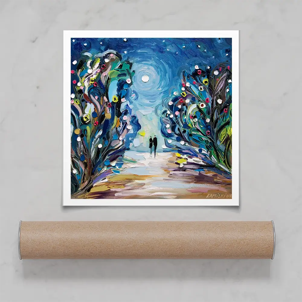 Together Under The Stars Square Art Print Together Under The Stars Square Art Print wall art product Ekaterina Ermilkina