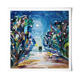 Together Under The Stars Square Art Print Together Under The Stars Square Art Print wall art product Ekaterina Ermilkina