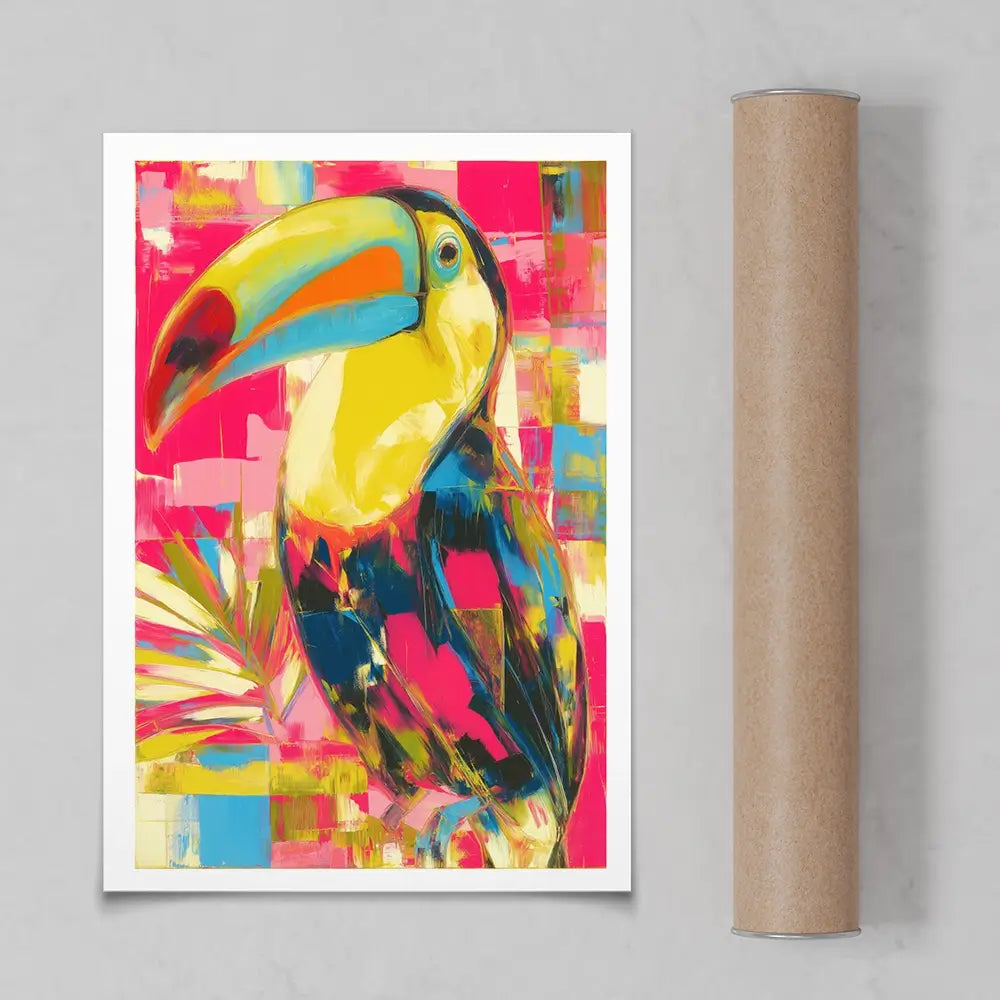 Toucan In Hot Pink Art Print Toucan In Hot Pink Art Print wall art product Chromatic Storm Studio