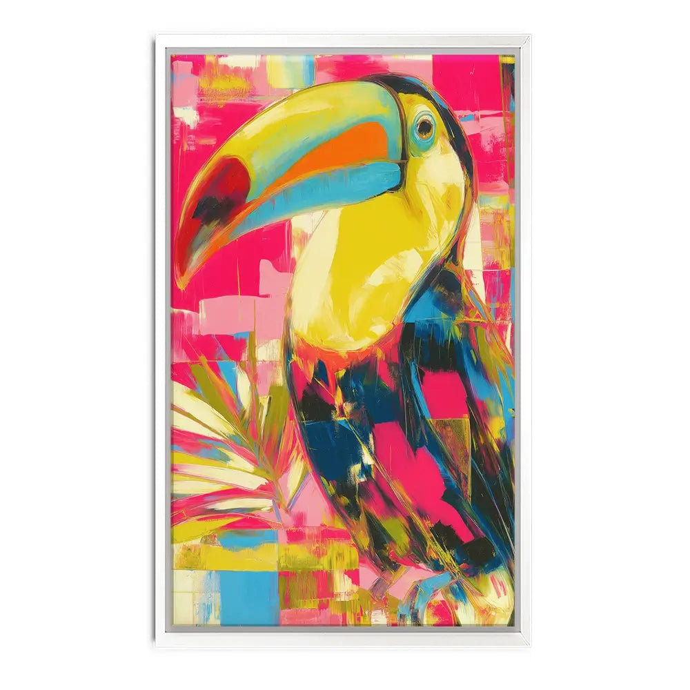 Toucan In Hot Pink Canvas Print Toucan In Hot Pink Canvas Print wall art product Chromatic Storm Studio