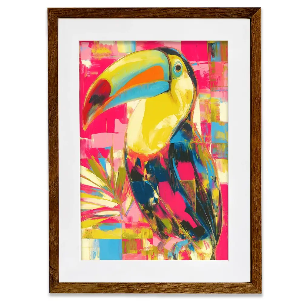 Toucan In Hot Pink Framed Art Print Toucan In Hot Pink Framed Art Print wall art product Chromatic Storm Studio