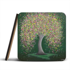 Treasured Love Coaster Set Rainbow Soul Tree Coaster Set | Rainbow Soul Tree Art Coasters wall art product Jo Gough