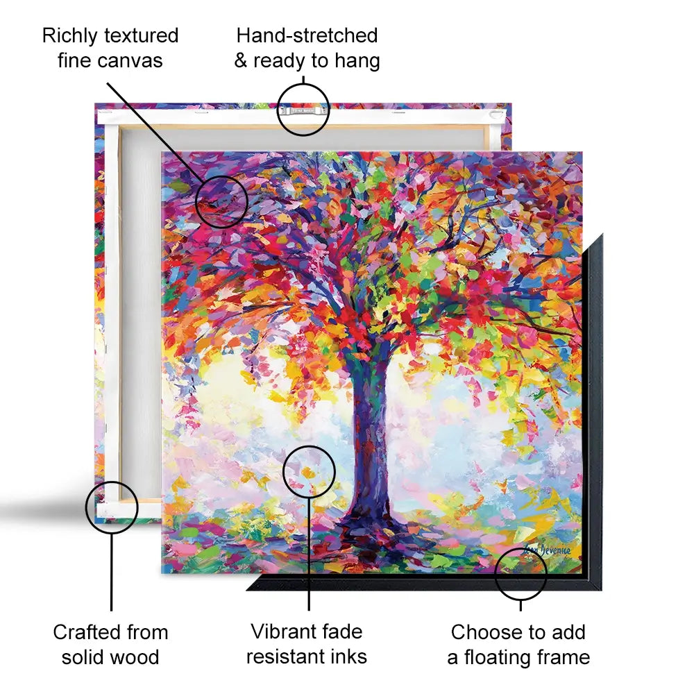 Tree Of Happiness Square Canvas Print Tree Of Happiness Square Canvas Print wall art product Leon Devenice