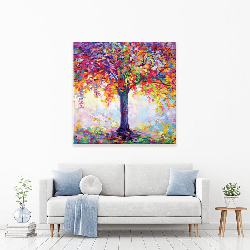 Tree Of Happiness Square Canvas Print wall art product Leon Devenice