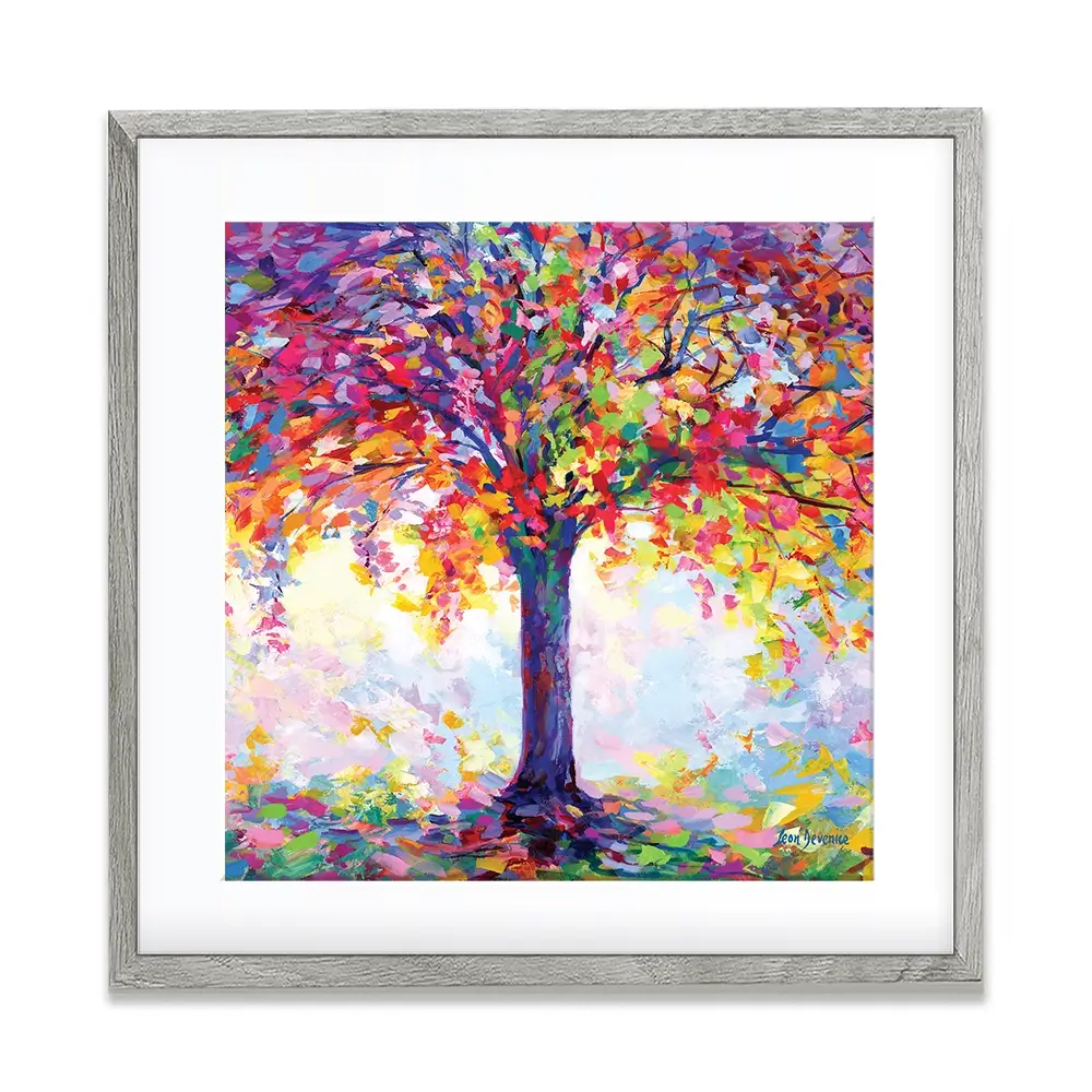 Tree Of Happiness Square Framed Art Print Tree Of Happiness Square Framed Art Print wall art product Leon Devenice