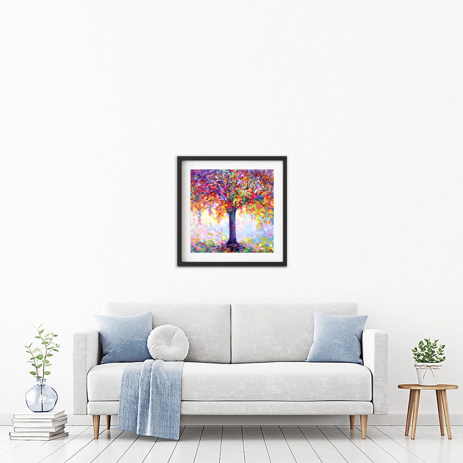 Tree Of Happiness Square Framed Art Print wall art product Leon Devenice