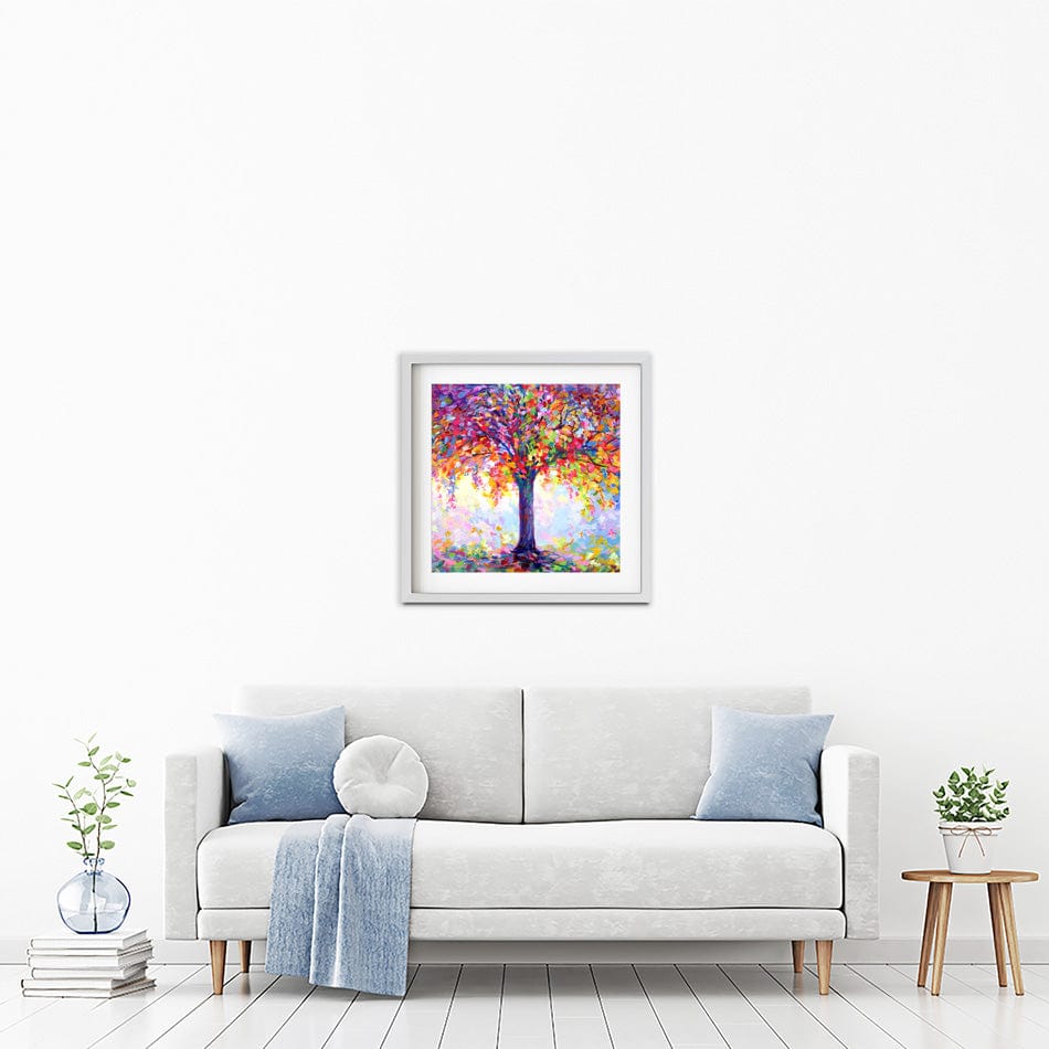 Tree Of Happiness Square Framed Art Print wall art product Leon Devenice