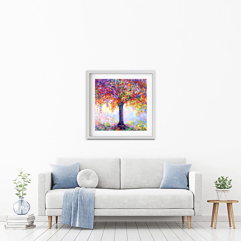 Tree Of Happiness Square Framed Art Print wall art product Leon Devenice