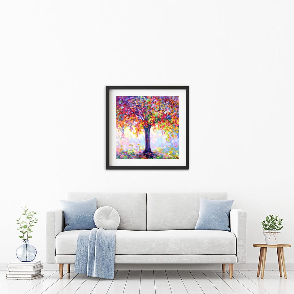 Tree Of Happiness Square Framed Art Print wall art product Leon Devenice